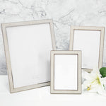 Cream Nickel Plated Faux Shagreen Photo Frame | 8 x 10"