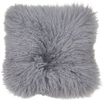 Tibetan Lambswool & Suede Cushion | Mongolian Grey | 40x40cm