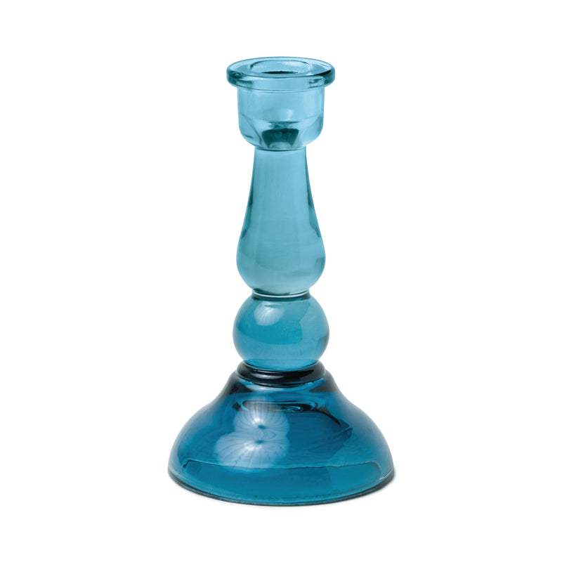 Glass Taper Candle Holder | Blue