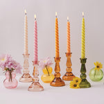 Glass Taper Candle Holder | Green