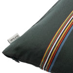Embroidered Signature Stripe Cushion | Forest Green