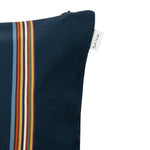 Embroidered Signature Stripe Cushion | Navy Blue