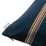 Embroidered Signature Stripe Cushion | Navy Blue
