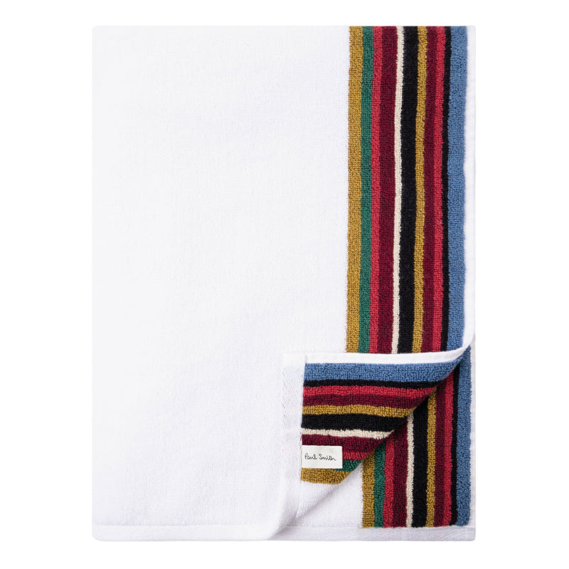 Signature Stripe Bath Sheet | White