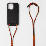 Leather iPhone 13 Pro Case with Rope Lanyard | Black