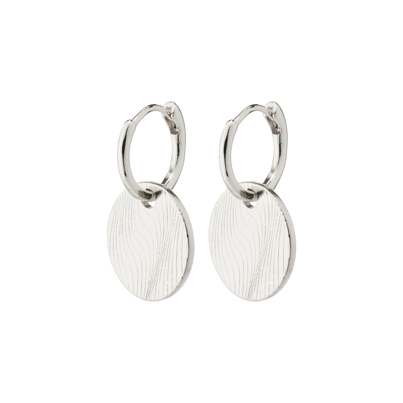 Love Coin Hoop Earrings | Silver Plated