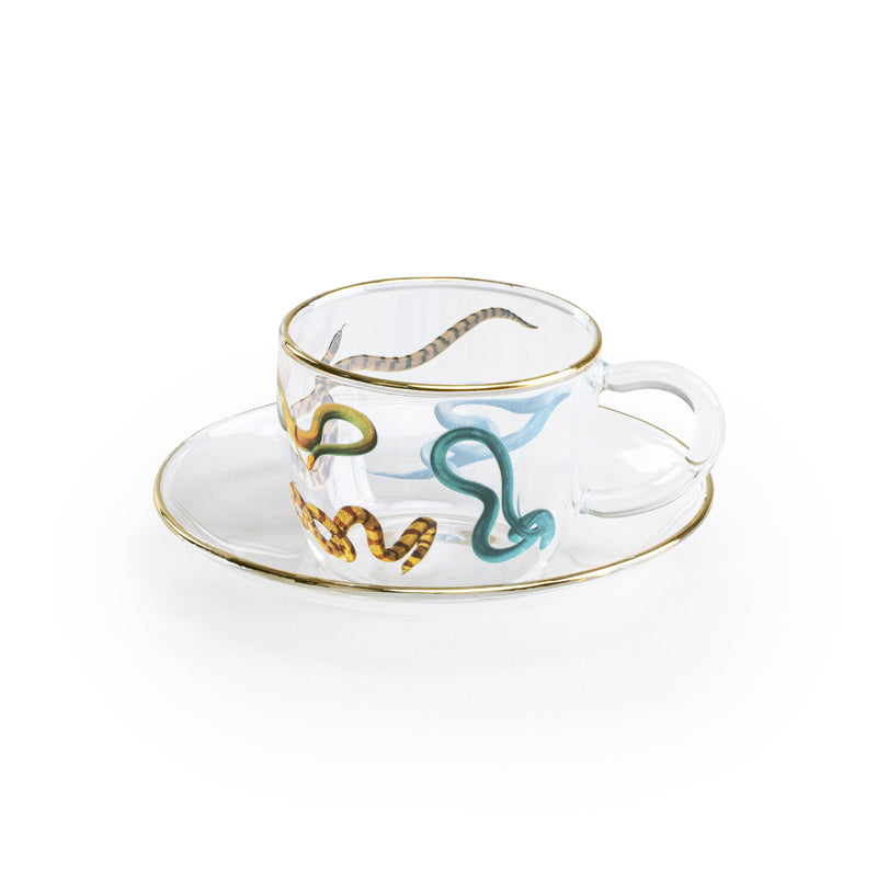 Glass Cup & Saucer | Toiletpaper | Snakes