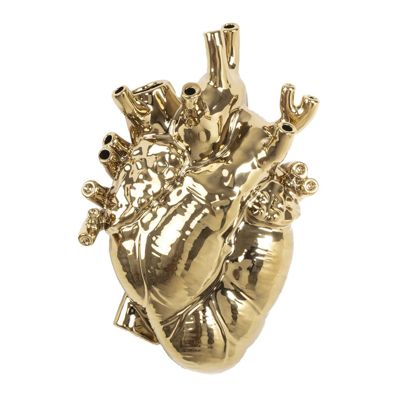 'Love in Bloom' Heart Vase | Gold