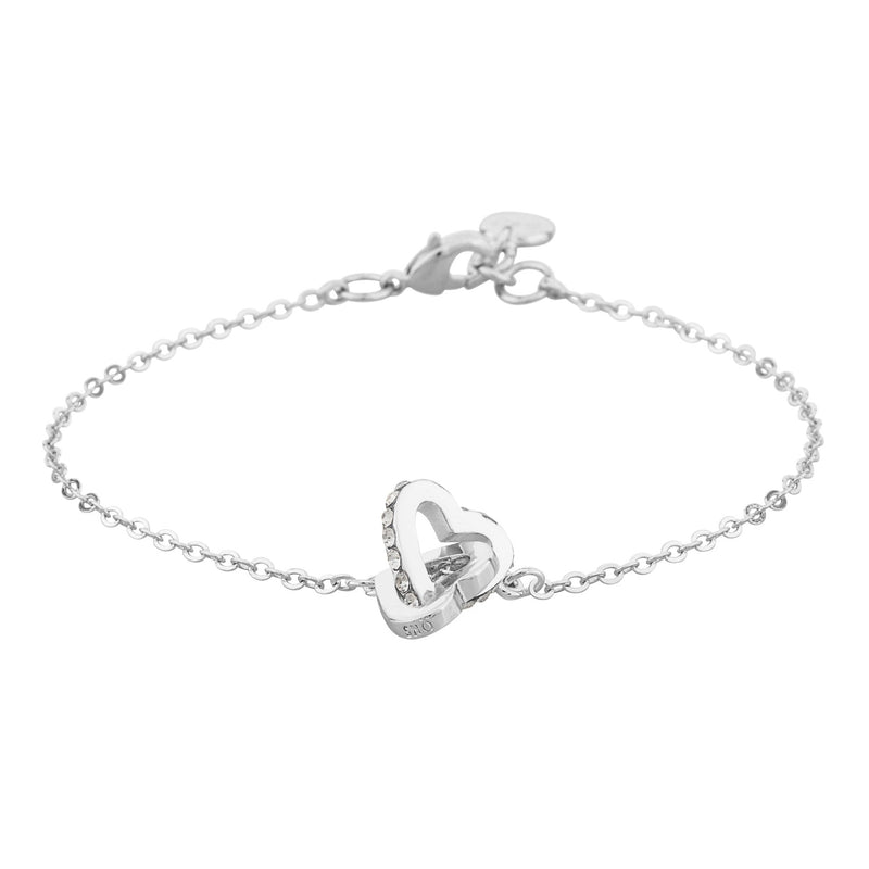 Connected Heart Chain Bracelet | Silver/Clear