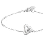 Connected Heart Chain Bracelet | Silver/Clear