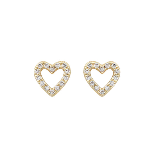 Valentina Heart Earrings | Gold/Clear | Small