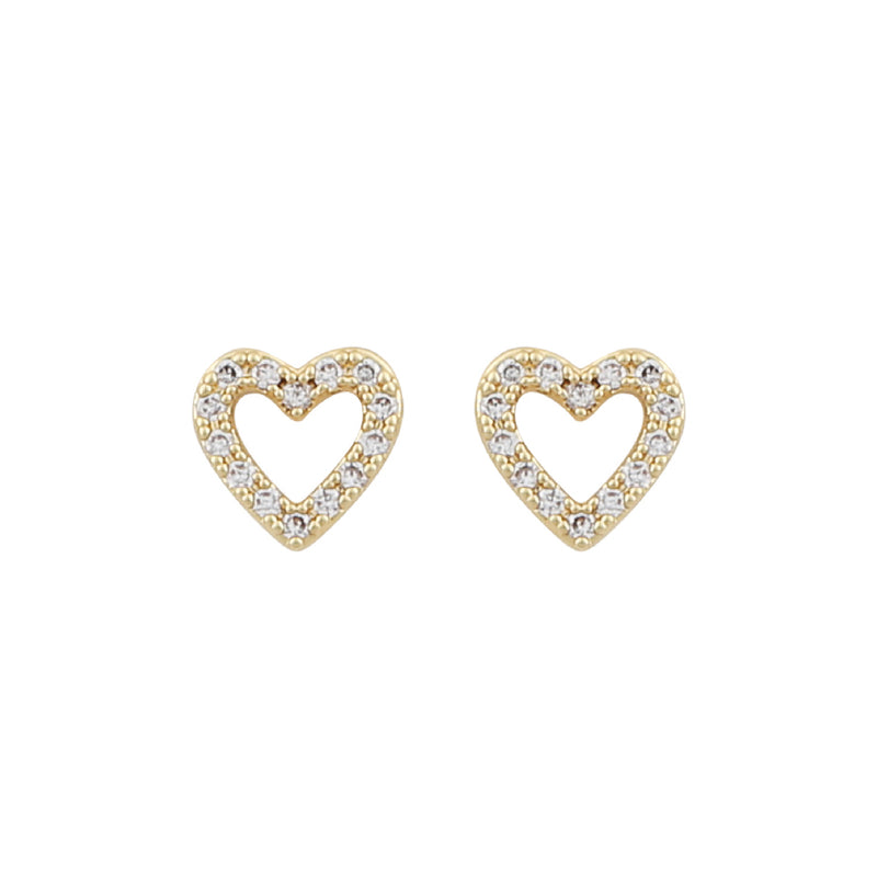 Valentina Heart Earrings | Gold/Clear | Small