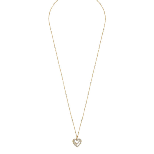 Valentina Small Pendant Necklace | Gold/Clear | 42cm