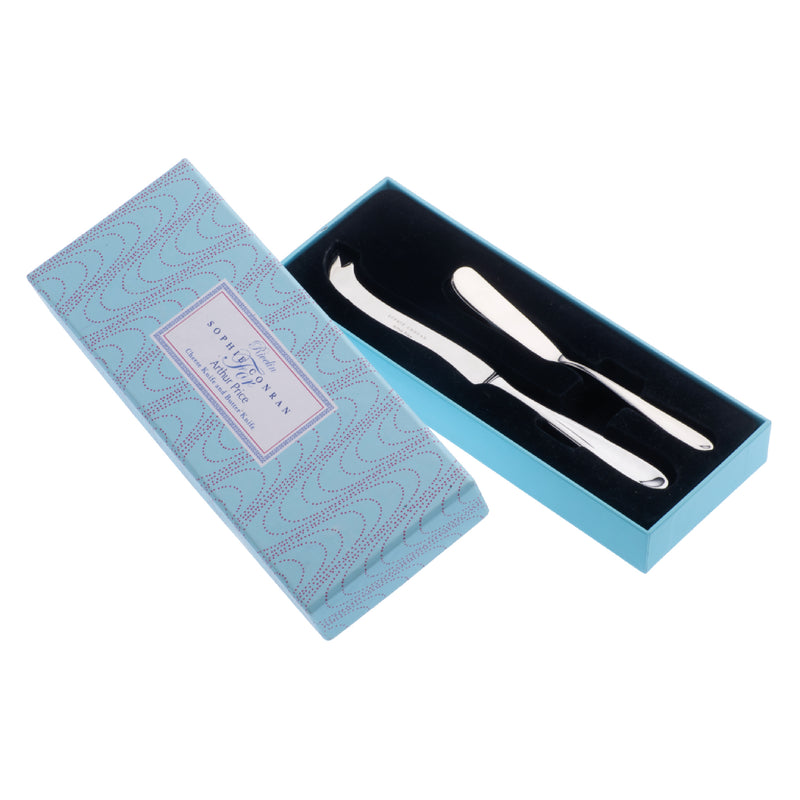 Rivelin Stainless Steel Cheese & Butter Knife Box Set | 2 Piece