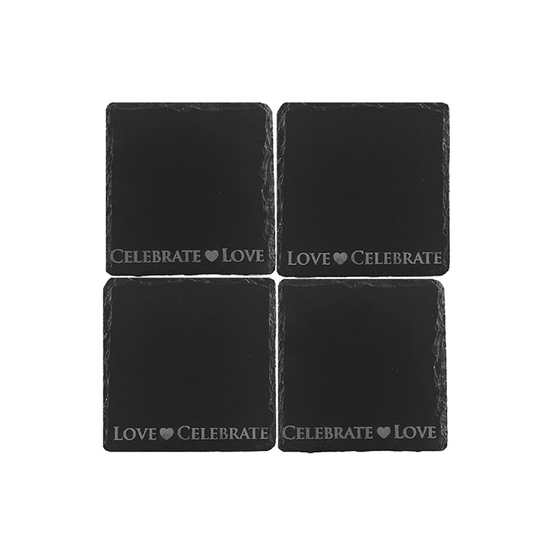 Love & Celebrate Slate Coasters | Set of 4