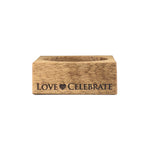 Love & Celebrate Wine Bottle Coaster | Oak