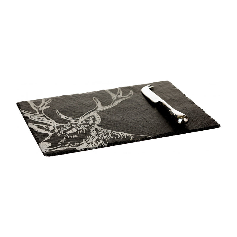 Cheese Board & Knife Set | Etched Stag