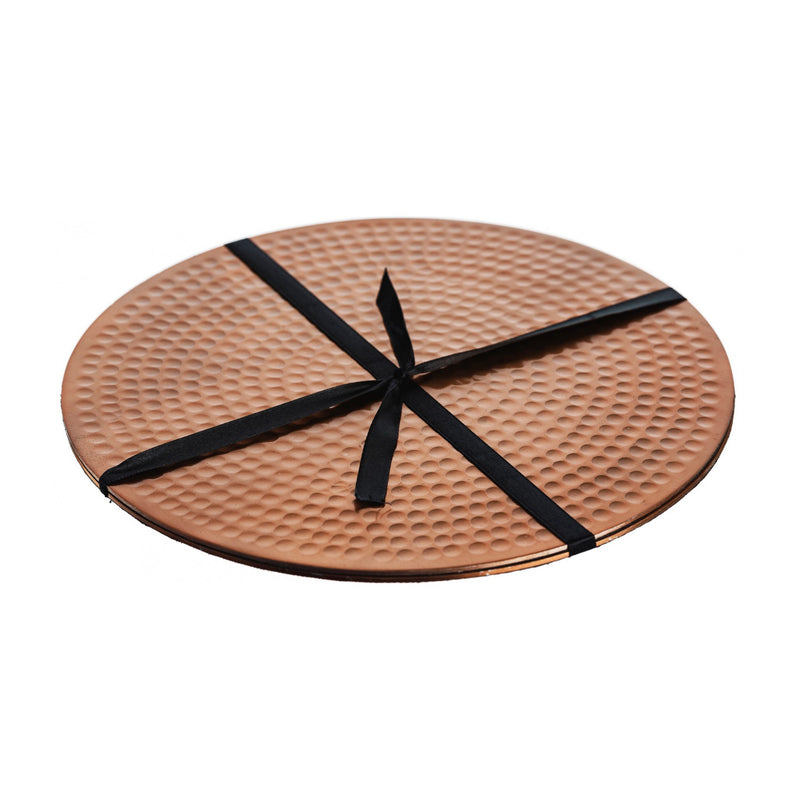 Flat Hammered Copper Placemats | Set of 2