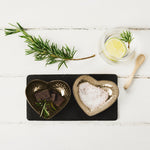 Gold Heart Serving Set with Slate Base