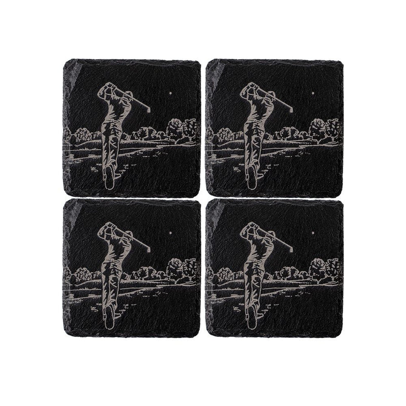 Golf Coaster Set | Natural Slate