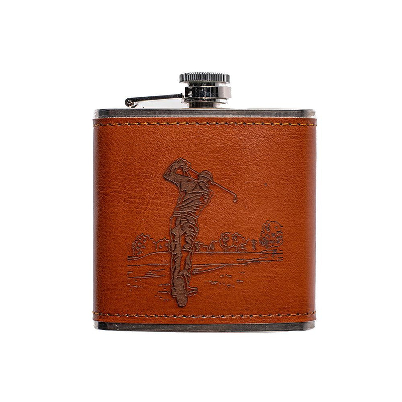 Golf Hip Flask | Leather Wrapped