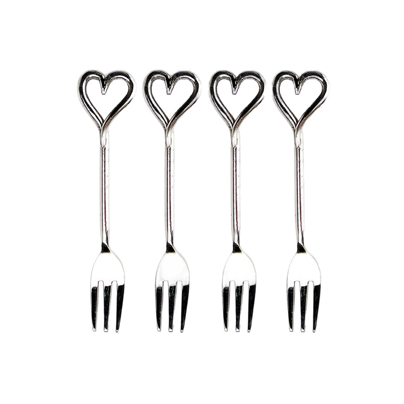 Love Heart Pastry Forks | Set of 4
