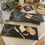 Mini Stag Cheese Board & Knife Set | Natural Slate