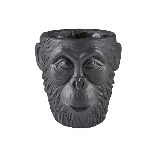 Gorilla Vase/Flowerpot | Black Cement | 22.5cm