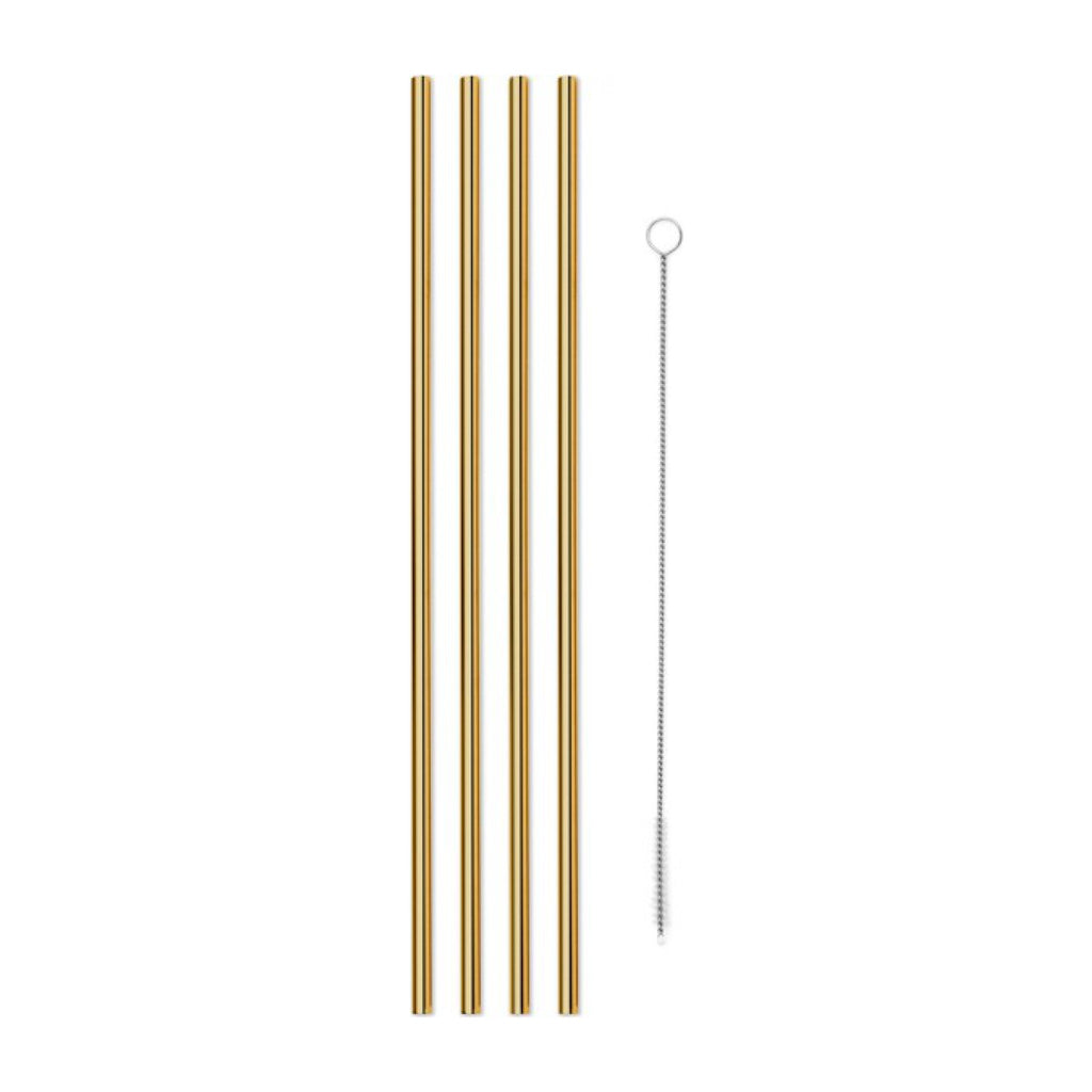 Buy W&P Set of 4 Reusable Gold Straws | About Living
