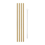 Reusable Metal Straws | Set of 4 | Gold